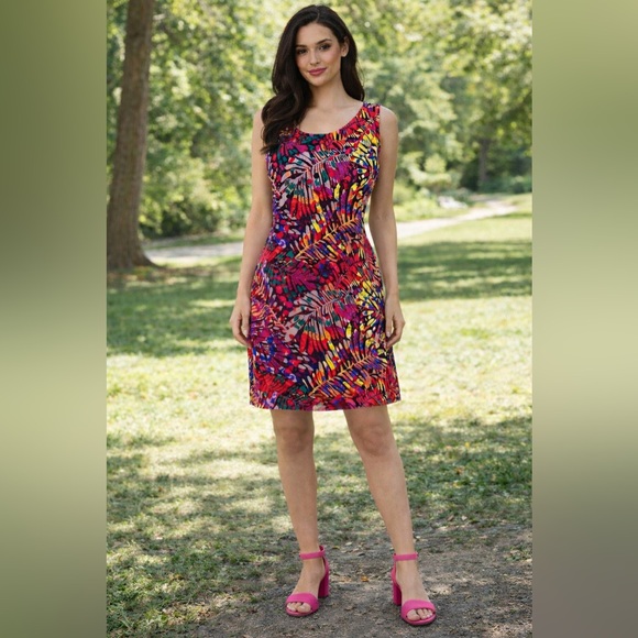 Frank Lyman Design Dresses & Skirts - Frank Lyman Design Multicolour Tropical Cocktail Dress Laser Cut Lace Size 12